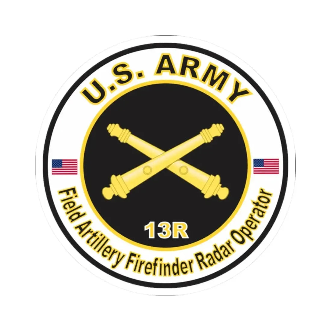 MOS 13R Field Artillery Firefinder Radar Operator (U.S. Army) STICKER Vinyl Kiss-Cut Decal - The Sticker Space