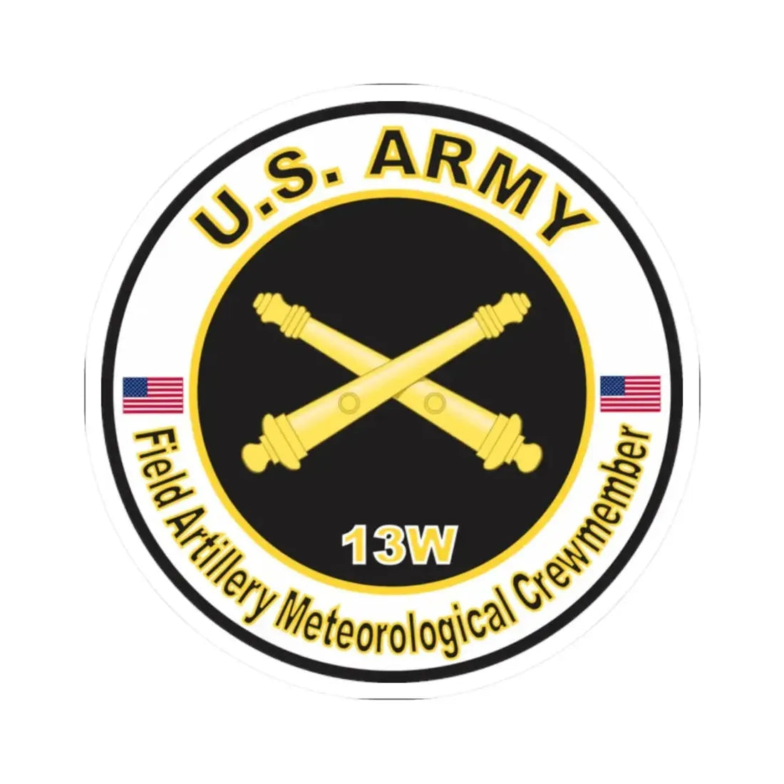 MOS 13W Field Meteorological Crewmember (U.S. Army) STICKER Vinyl Kiss-Cut Decal - The Sticker Space