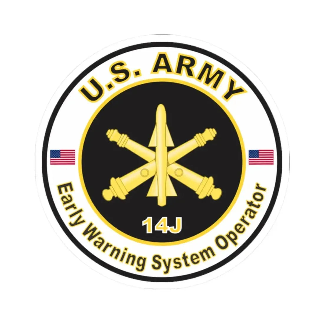 MOS 14J Early Warning System Operator (U.S. Army) STICKER Vinyl Kiss-Cut Decal - The Sticker Space