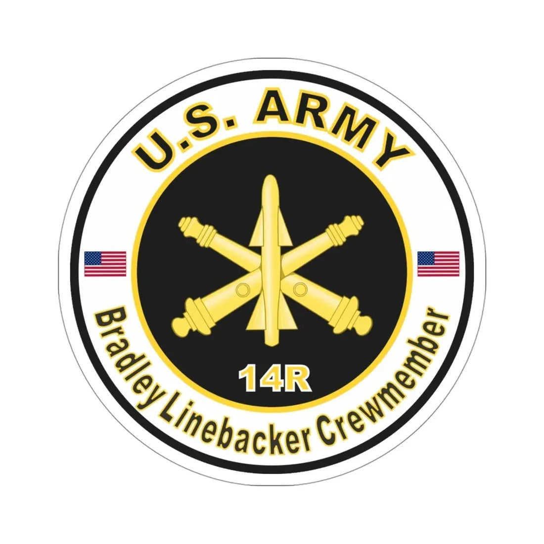 MOS 14R Bradley Linebacker Crewmember (U.S. Army) STICKER Vinyl Die-Cut Decal - The Sticker Space