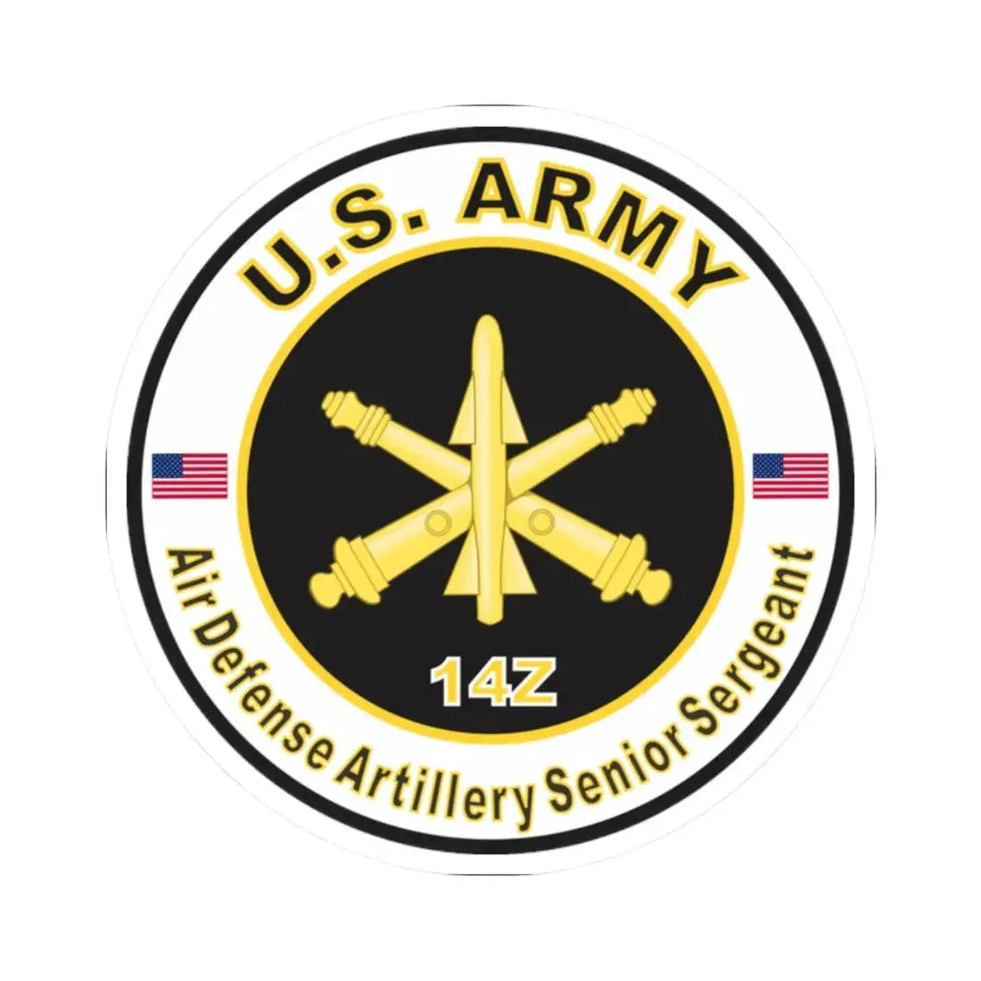 MOS 14Z Air Defense Artillery Senior Sergeant (U.S. Army) STICKER Vinyl Kiss-Cut Decal - The Sticker Space
