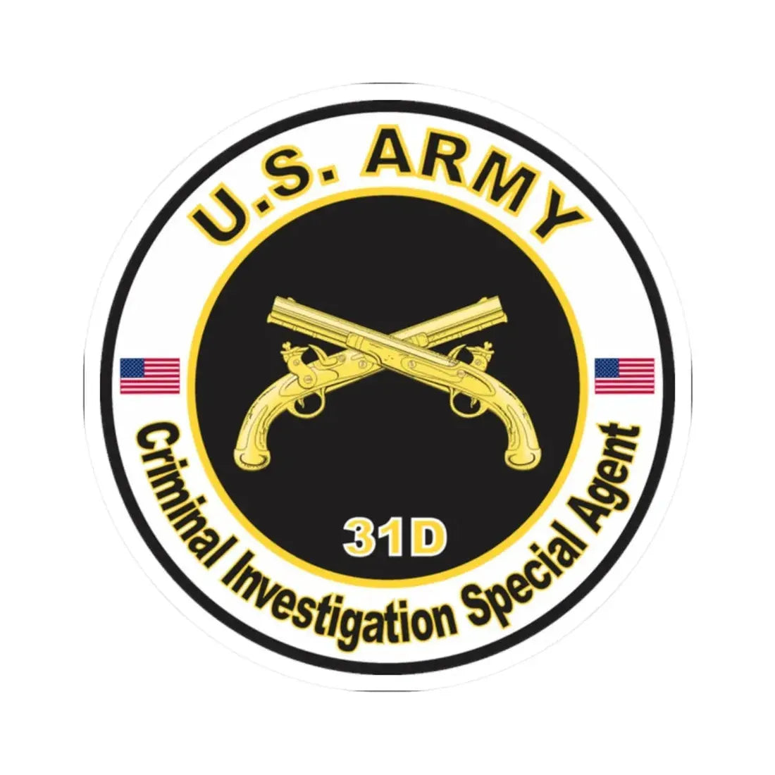 MOS 31D Criminal Investigation Special Agent (U.S. Army) STICKER Vinyl Kiss-Cut Decal - The Sticker Space