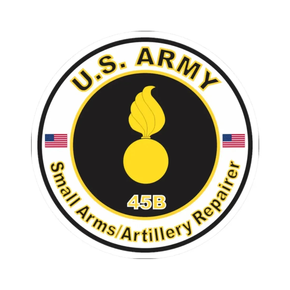 MOS 45B Small Arms Artillery Repairer (U.S. Army) STICKER Vinyl Kiss-Cut Decal - The Sticker Space