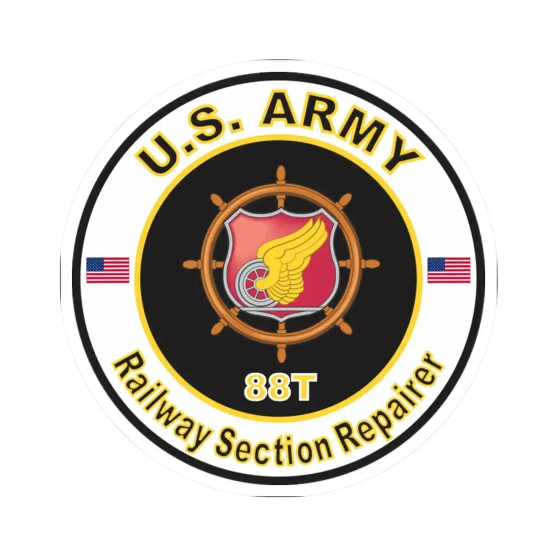 MOS 88T Railway Section Repairer (U.S. Army) STICKER Vinyl Kiss-Cut Decal - The Sticker Space