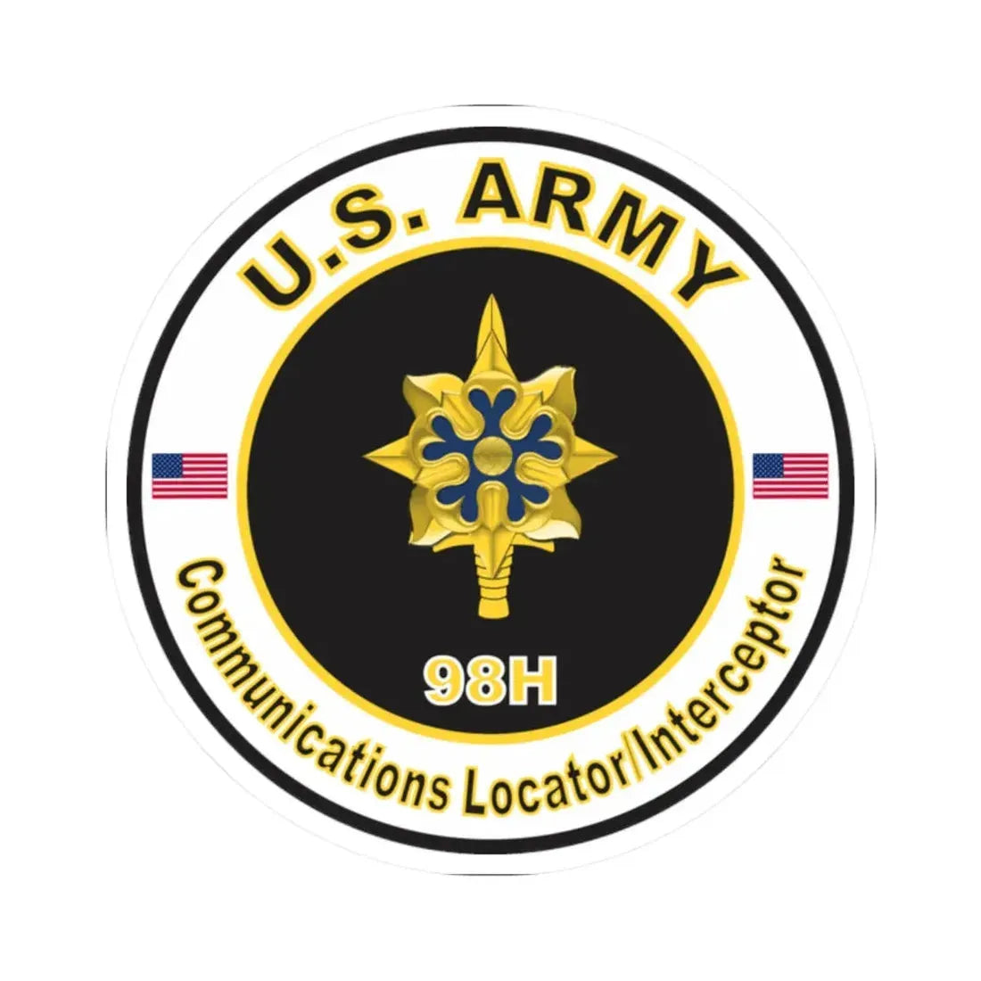 MOS 98H Communications Locator Interceptor (U.S. Army) STICKER Vinyl Kiss-Cut Decal - The Sticker Space