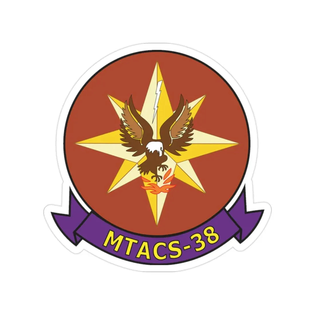 MTACS 38 Fire Chickens (USMC) Transparent STICKER Die-Cut Vinyl Decal - The Sticker Space