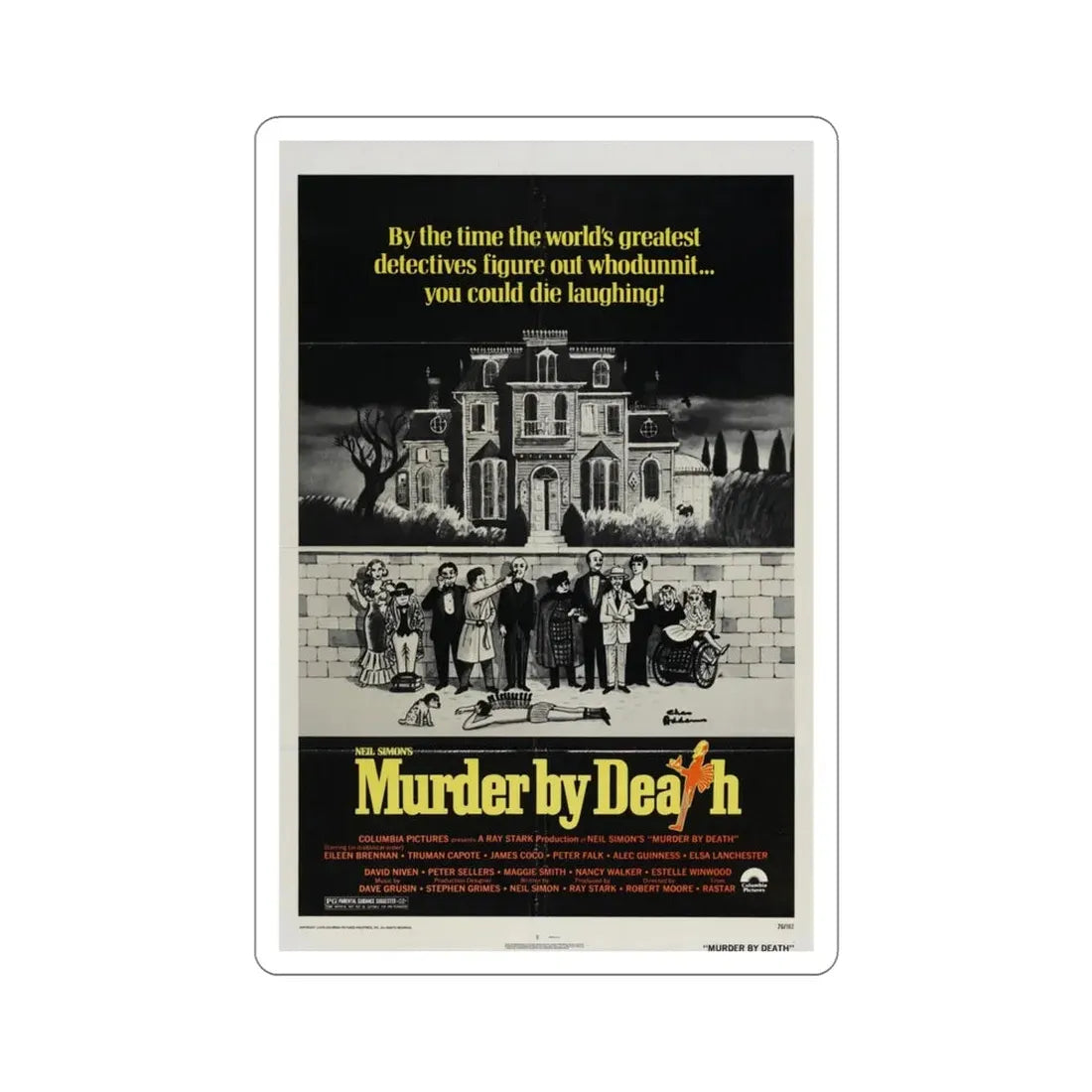 Murder by Death 1976 Movie Poster STICKER Vinyl Die-Cut Decal - The Sticker Space