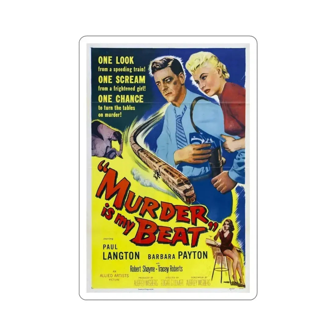 Murder Is My Beat 1955 Movie Poster STICKER Vinyl Die-Cut Decal - The Sticker Space