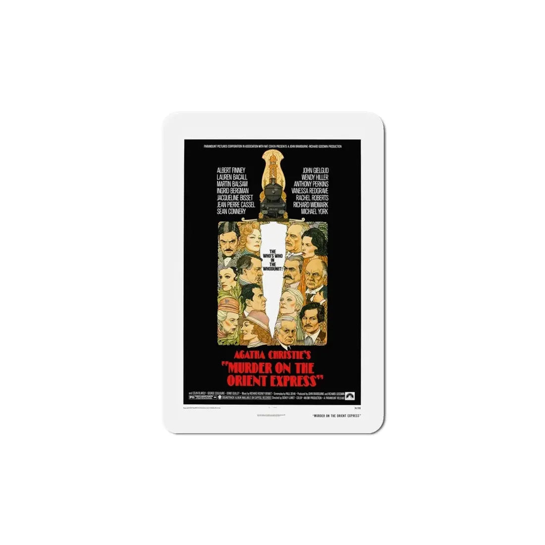 Murder on the Orient Express 1974 Movie Poster Refrigerator Magnet - The Sticker Space