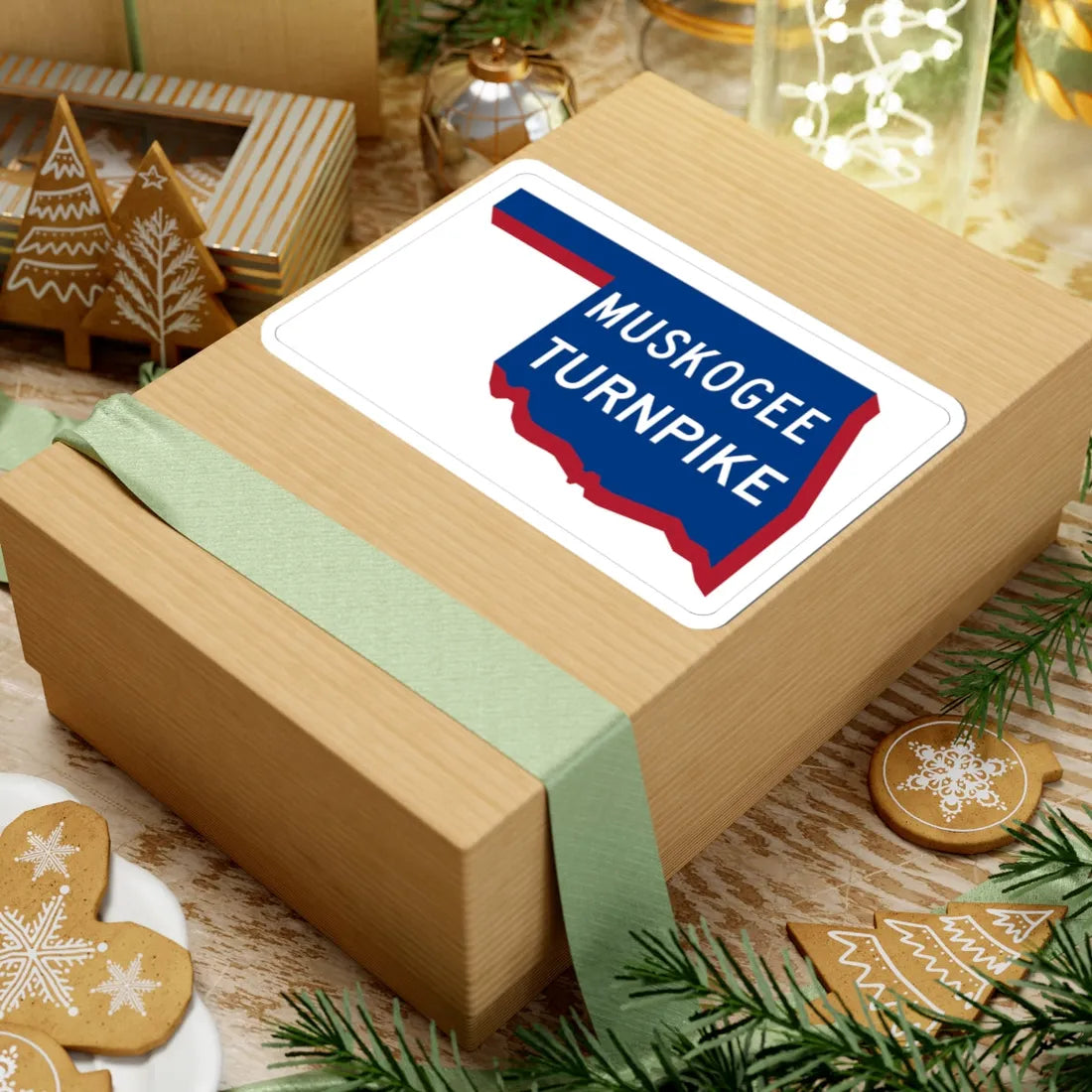 Muskogee Turnpike shield old (Oklahoma) (Road Sign) STICKER Vinyl Kiss-Cut Decal - The Sticker Space