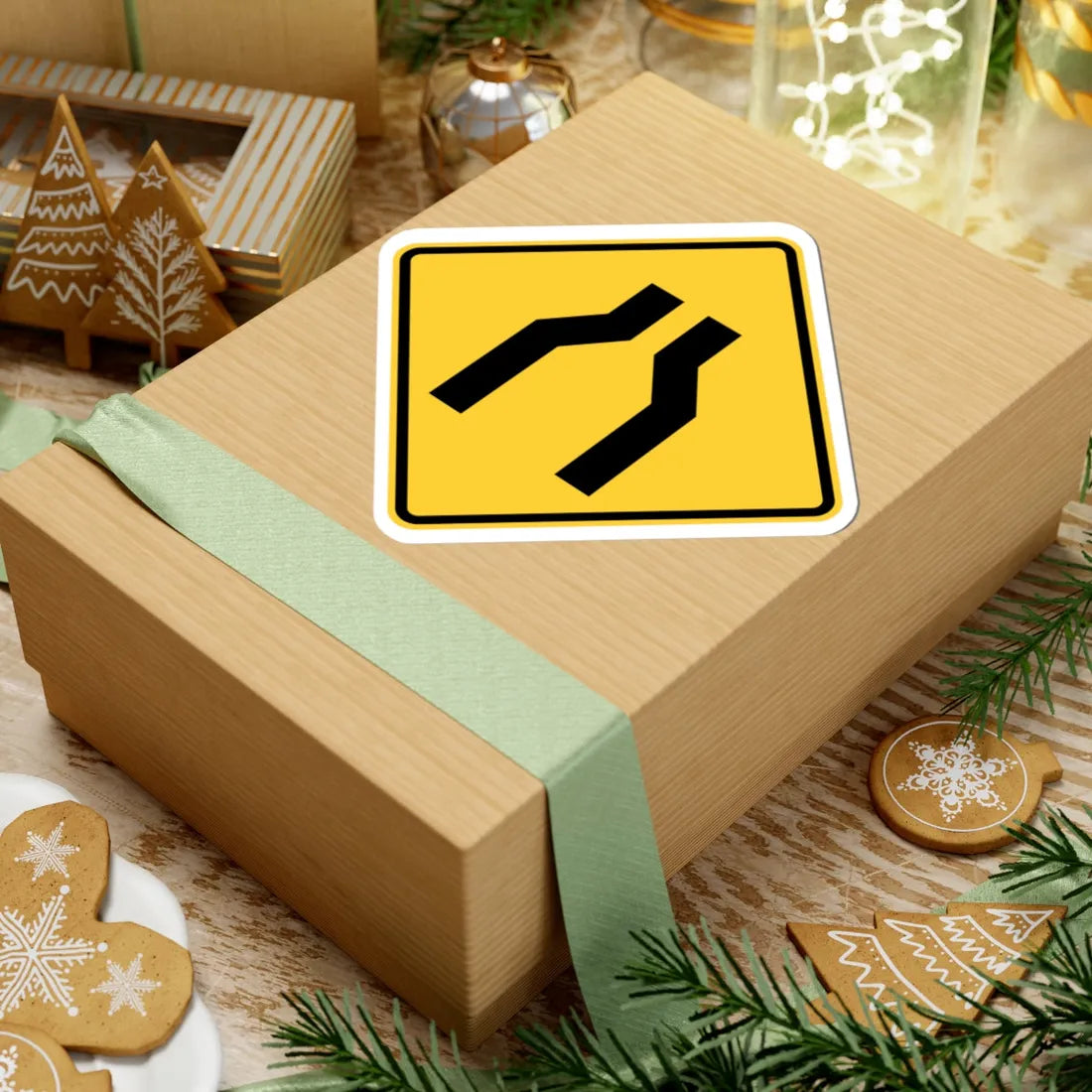 MUTCD-NY NYW3-11 (New York) (Road Sign) STICKER Vinyl Kiss-Cut Decal - The Sticker Space