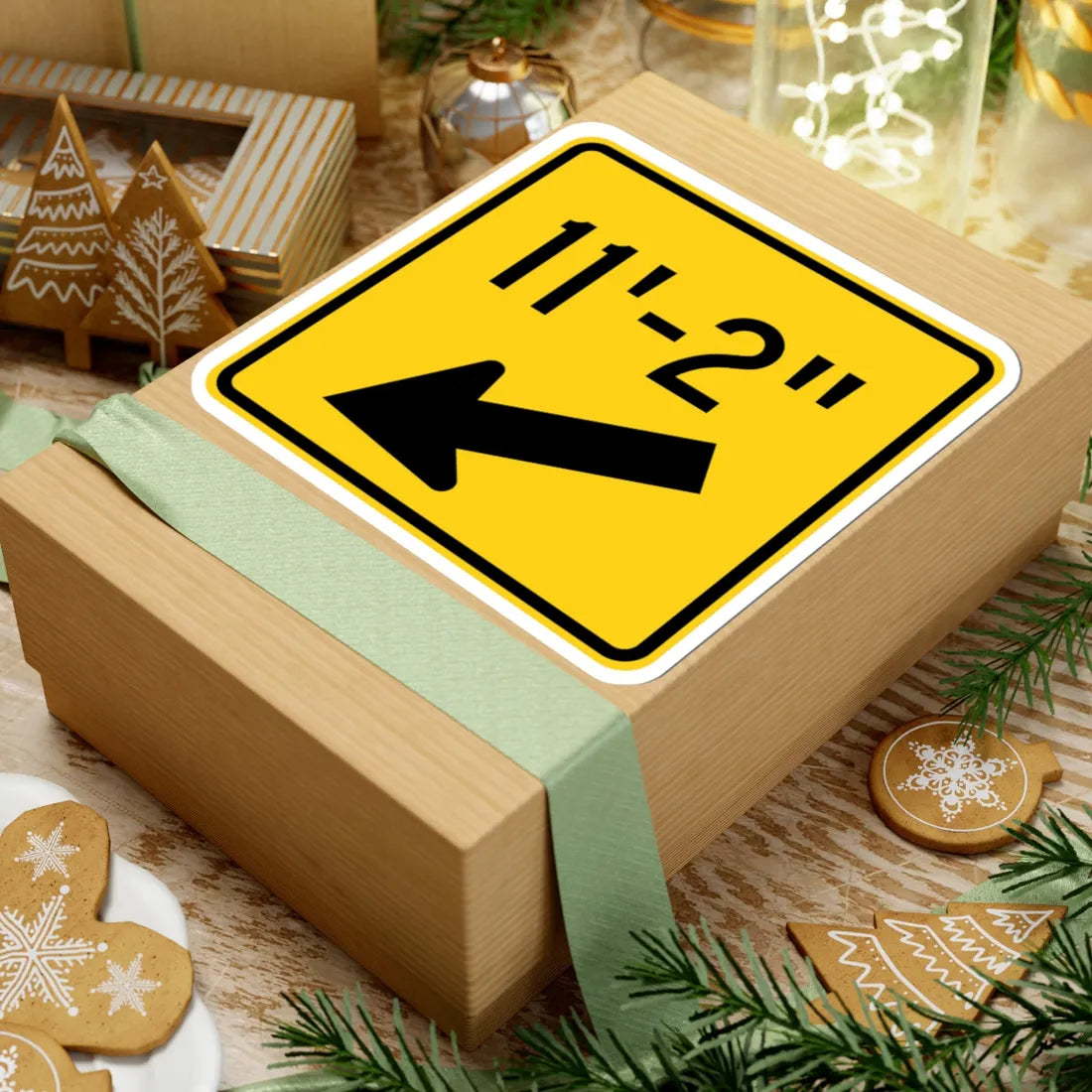 MUTCD-OH W12-H3L (Ohio) (Road Sign) STICKER Vinyl Kiss-Cut Decal - The Sticker Space