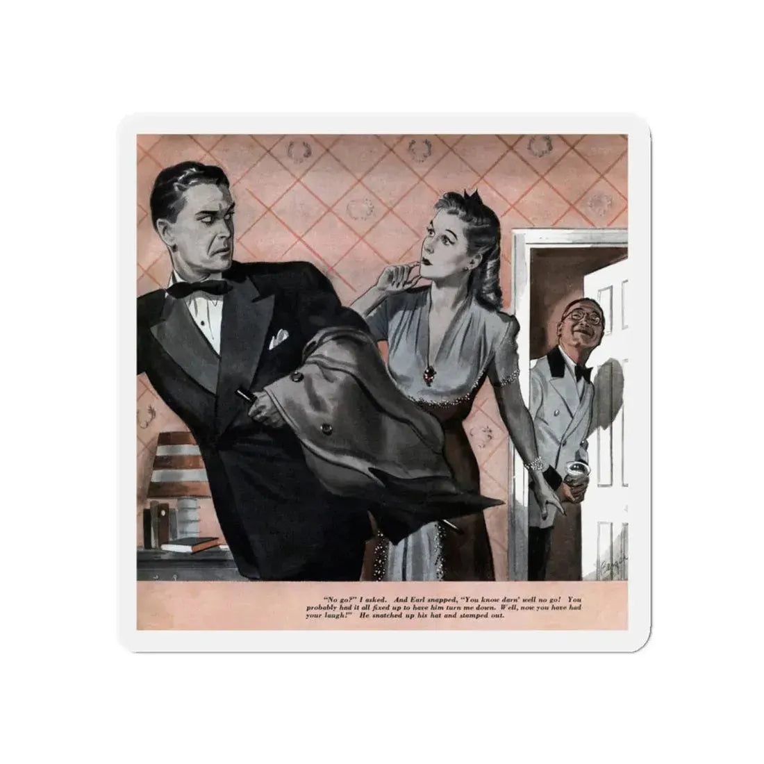 My Man, Sing (2), Redbook, March 1943 (Magazine Illustration) Refrigerator Magnet - The Sticker Space