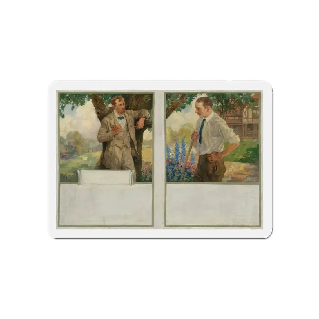 My Neighbor, 1923 (Magazine Illustration) Refrigerator Magnet - The Sticker Space
