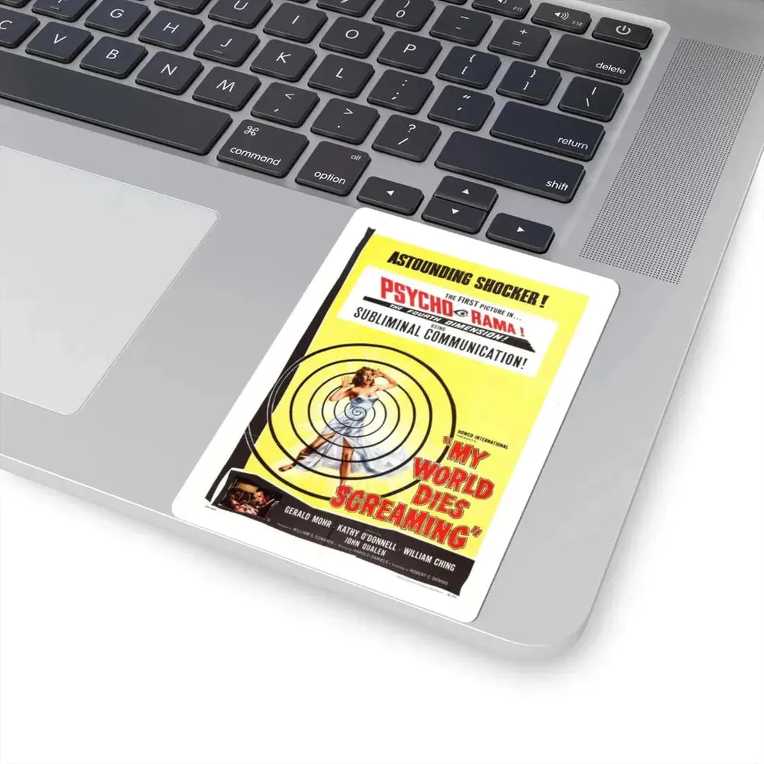 MY WORLD DIES SCREAMING 1958 Movie Poster - STICKER Vinyl Kiss-Cut Decal - The Sticker Space