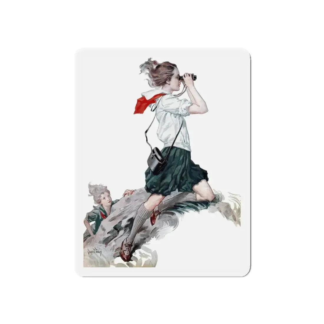 Mystery on the Mountain, The American Girl cover, July 1931 (Magazine Illustration) Refrigerator Magnet - The Sticker Space