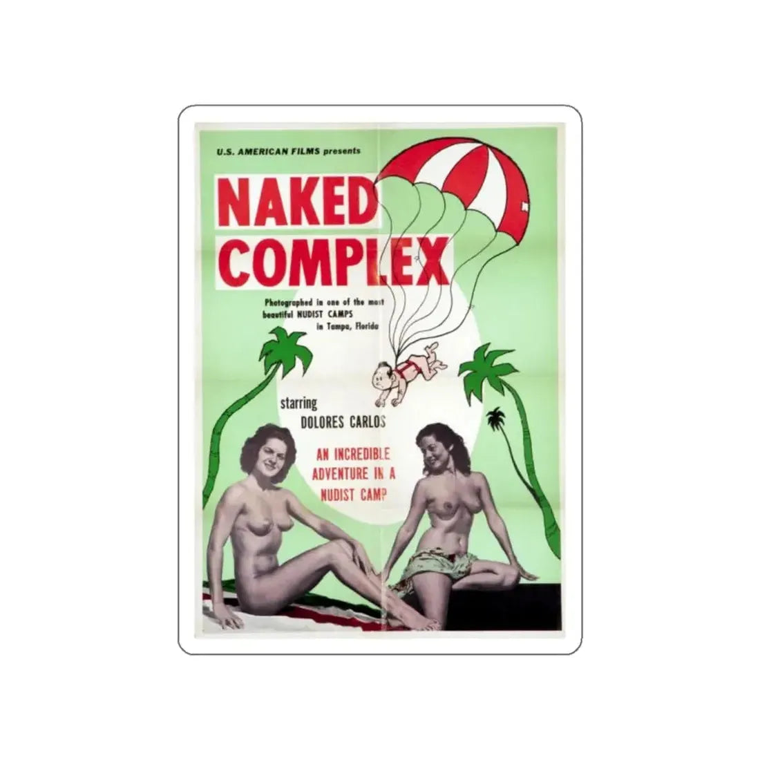 NAKED COMPLEX 1963 Movie Poster STICKER Vinyl Die-Cut Decal - The Sticker Space