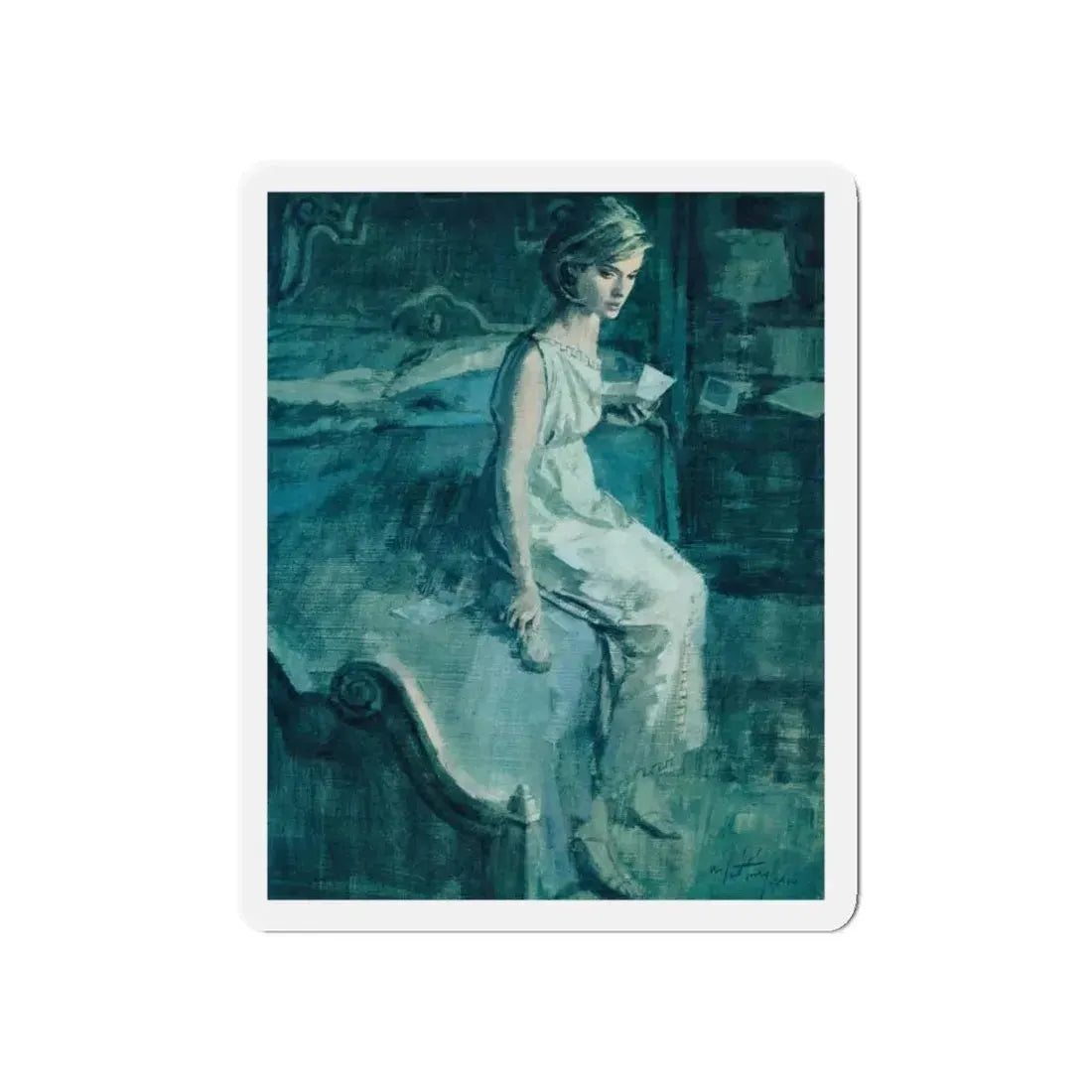 Name In Lights by Suzanne Ebel, Woman And Home magazine, 1968 (Magazine Illustration) Refrigerator Magnet - The Sticker Space