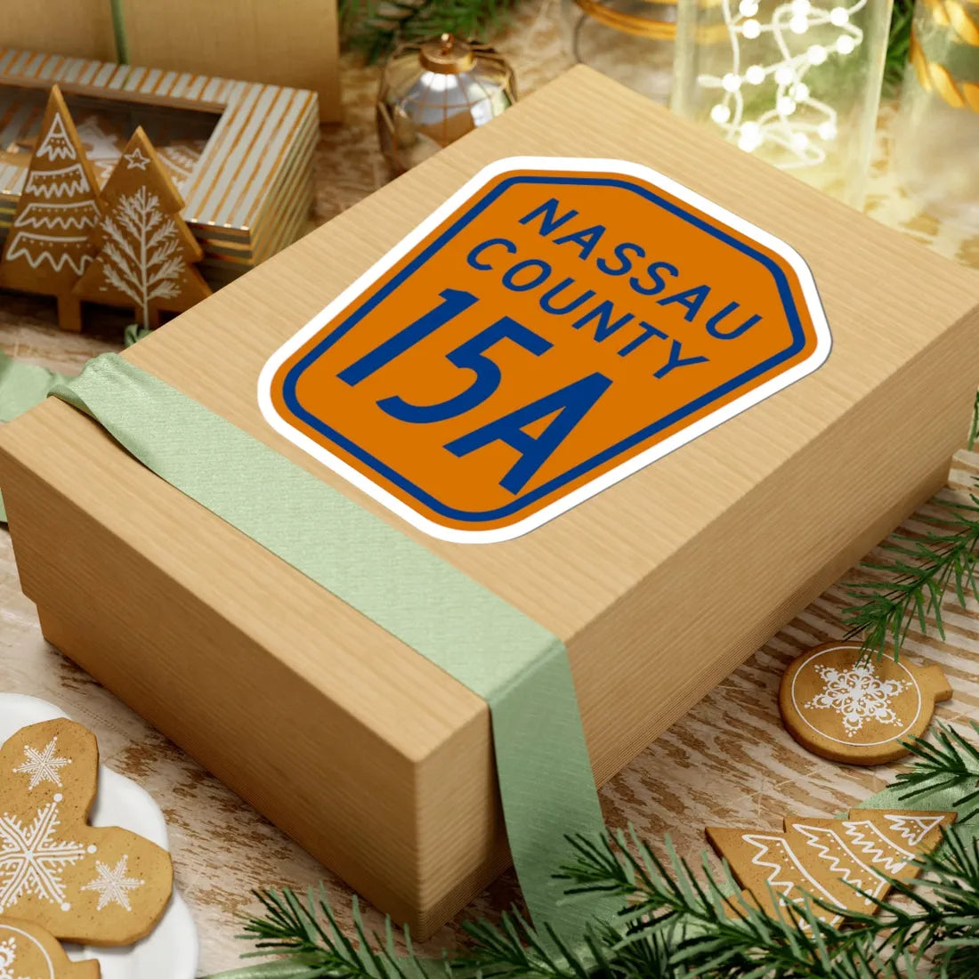 Nassau County 15A NY (New York) (Road Sign) STICKER Vinyl Kiss-Cut Decal - The Sticker Space