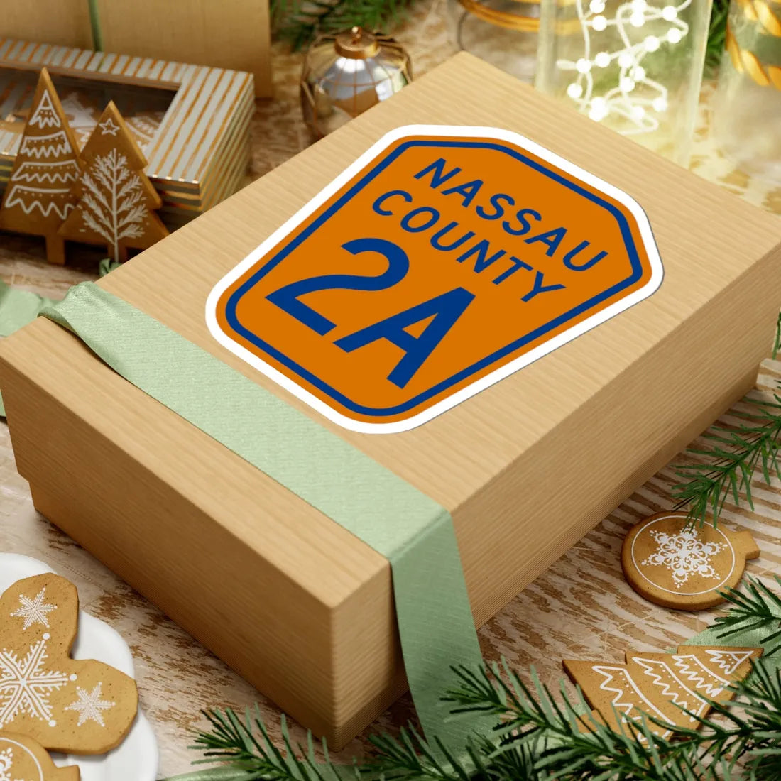 Nassau County 2A NY (New York) (Road Sign) STICKER Vinyl Kiss-Cut Decal - The Sticker Space