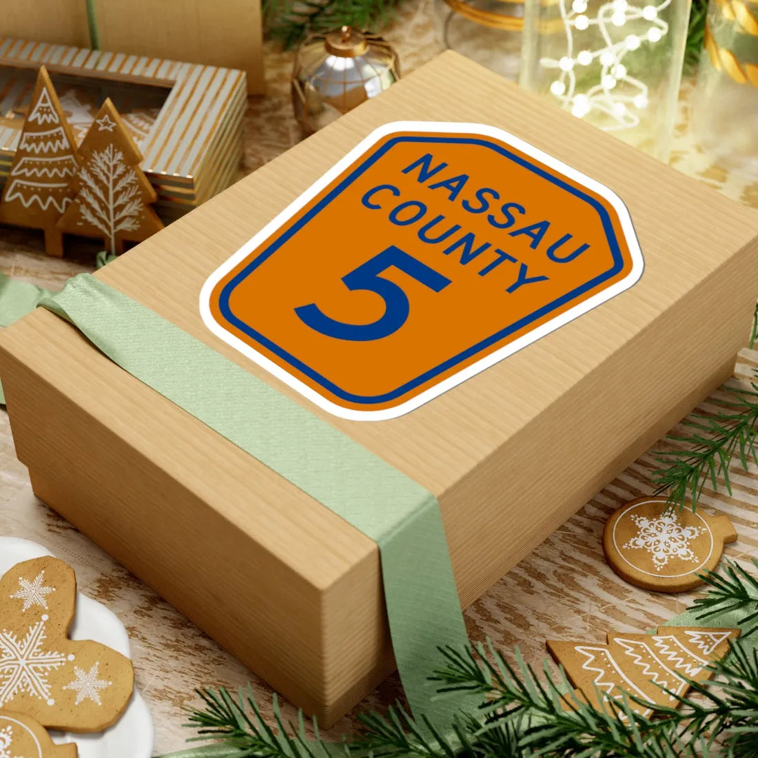 Nassau County 5 NY (New York) (Road Sign) STICKER Vinyl Kiss-Cut Decal - The Sticker Space