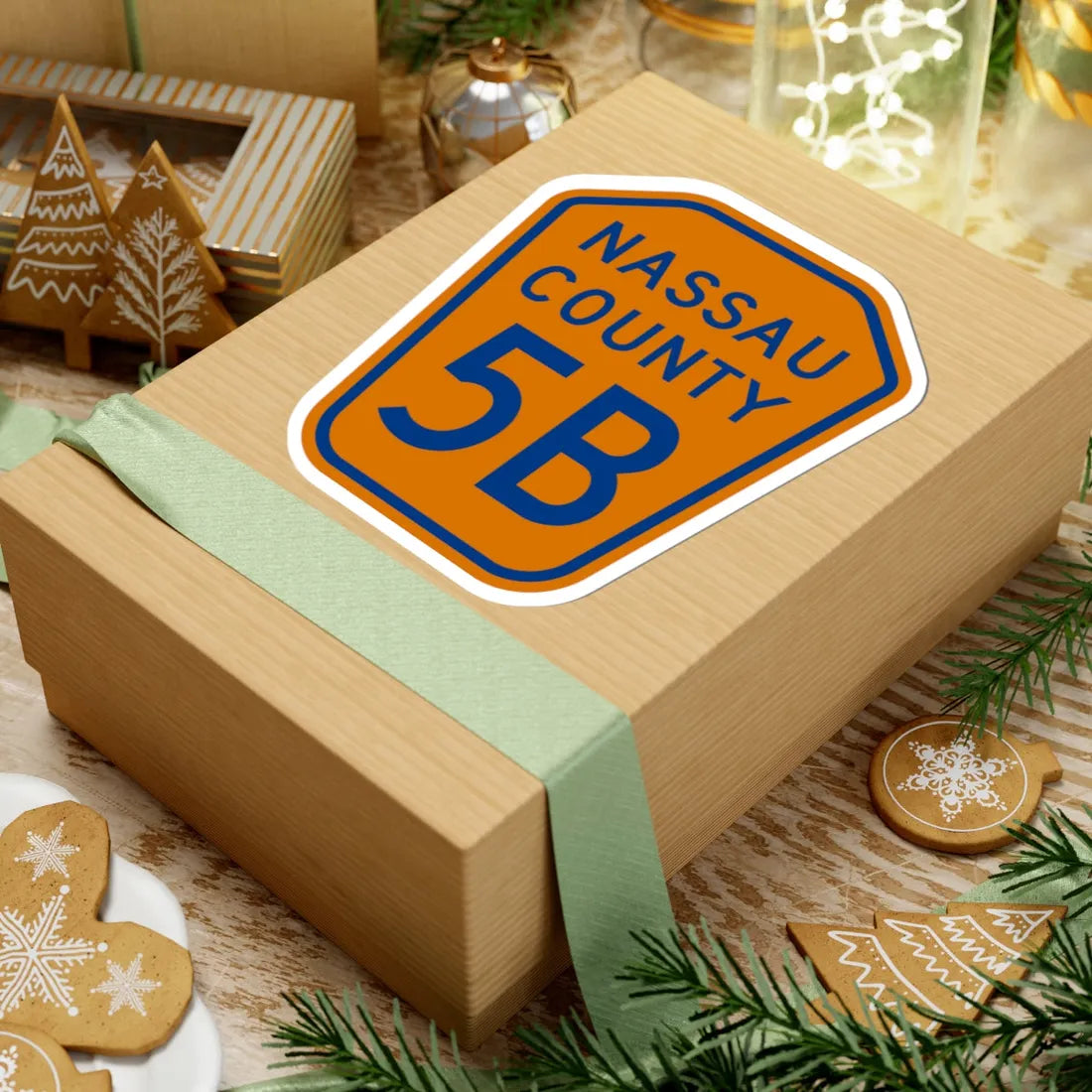 Nassau County 5B NY (New York) (Road Sign) STICKER Vinyl Kiss-Cut Decal - The Sticker Space