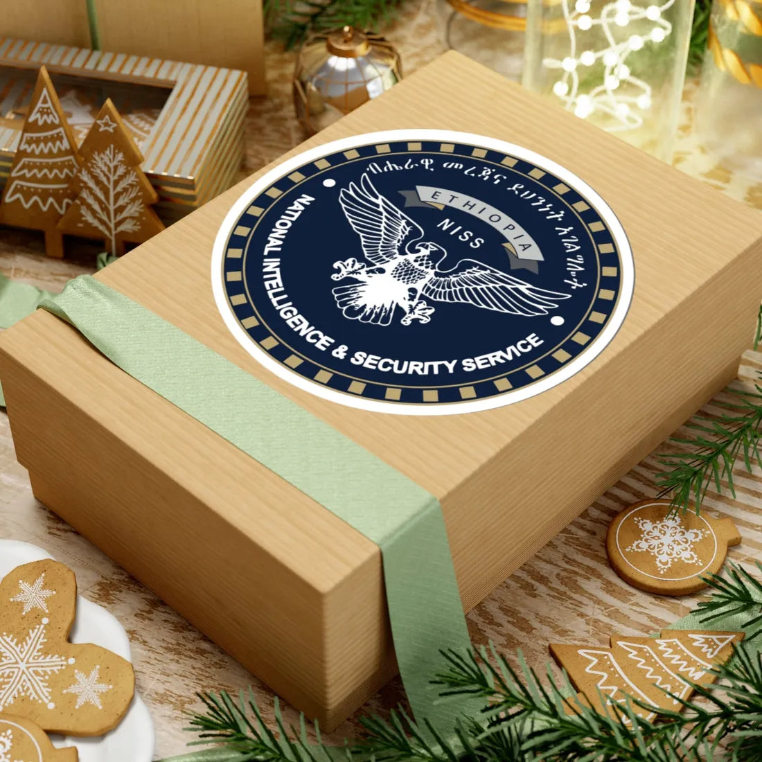 National Intelligence And Security Service Seal (Ethiopia) (Coat of Arms) STICKER Vinyl Kiss-Cut Decal - The Sticker Space