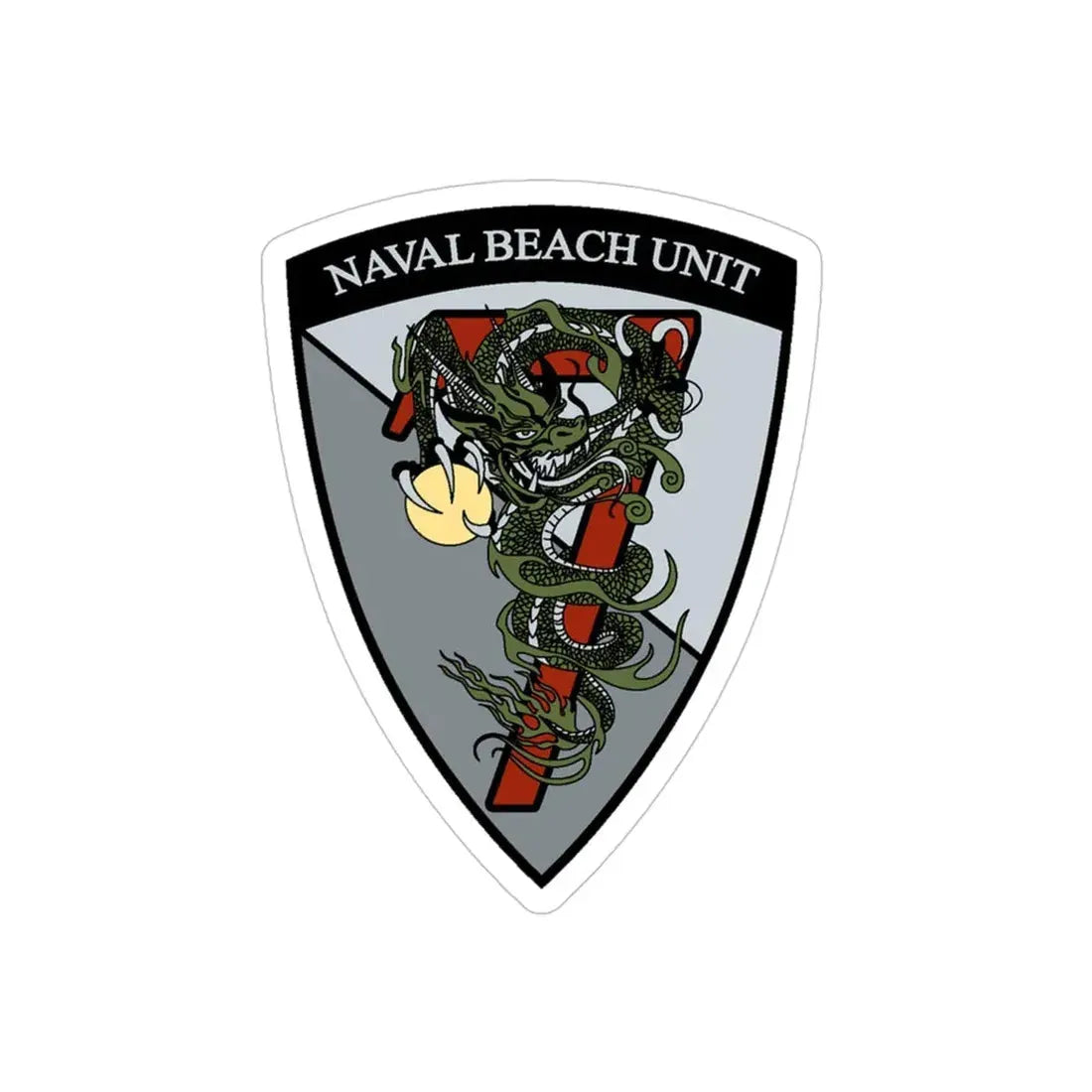 Naval Beach Unit 7 v2 Shield (U.S. Navy) Transparent STICKER Die-Cut Vinyl Decal - The Sticker Space
