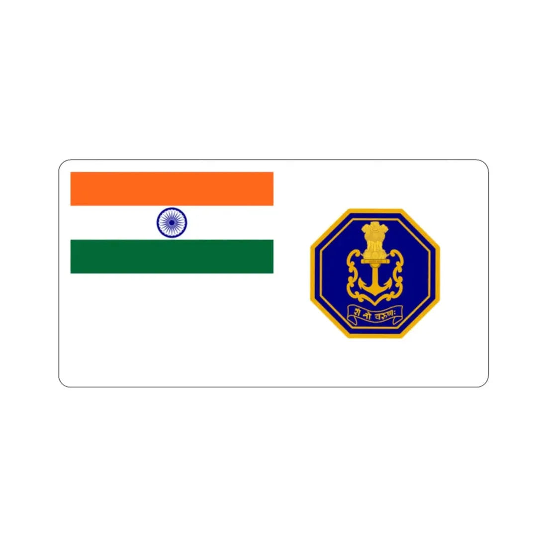 Naval Ensign of India (India) STICKER Vinyl Die-Cut Decal - The Sticker Space