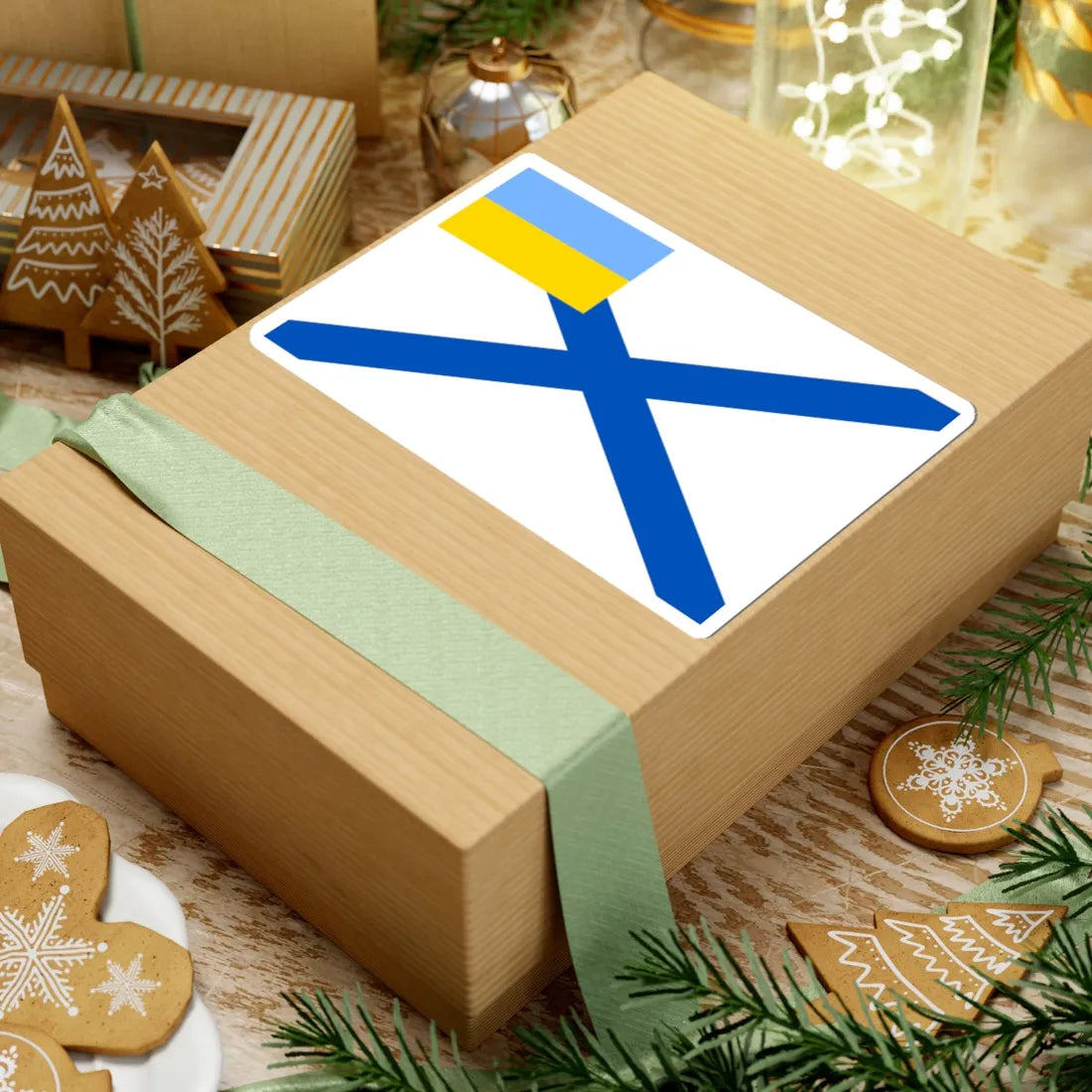 Naval Ensign of Ukraine 1918 dress (Ukraine) STICKER Vinyl Kiss-Cut Decal - The Sticker Space