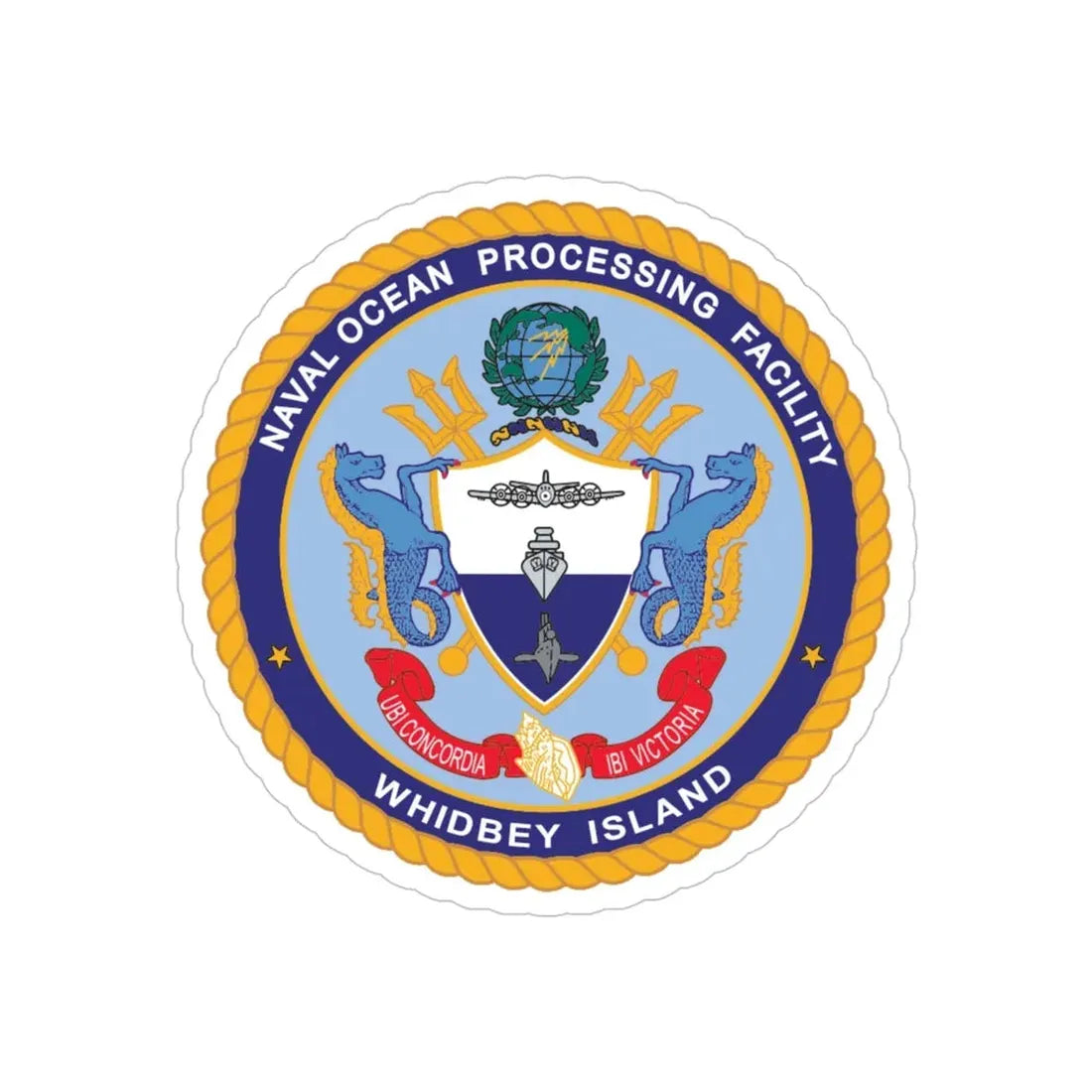 Naval Ocean Processing Facility Whidbey Island (U.S. Navy) Transparent STICKER Die-Cut Vinyl Decal - The Sticker Space