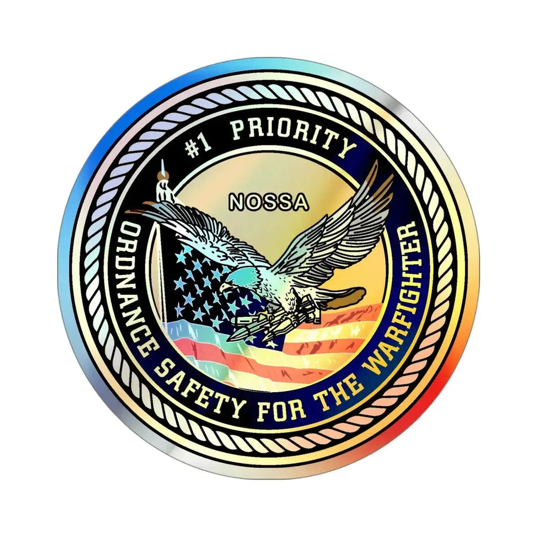 Naval Ordinance Safety and Security (U.S. Navy) Holographic STICKER Die-Cut Vinyl Decal - The Sticker Space