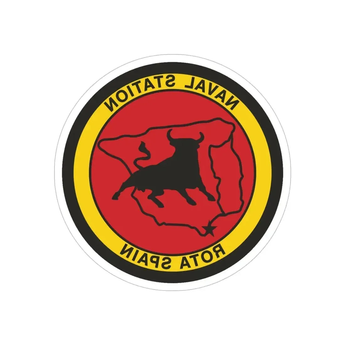 Naval Station Rota Spain (U.S. Navy) REVERSE PRINT Transparent Die-Cut STICKER - The Sticker Space