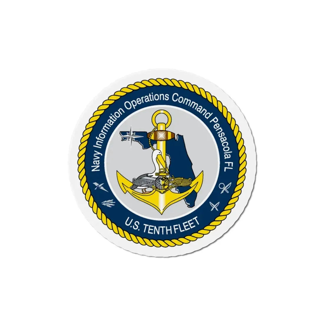 Navy Information Operations Command Pensacola FL US Tenth Fleet (U.S. Navy) Refrigerator Magnet - The Sticker Space