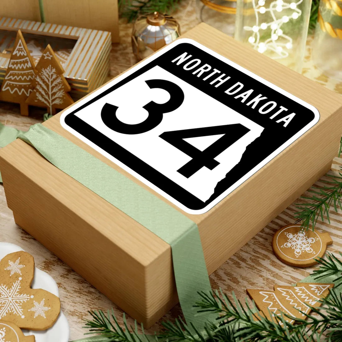 ND-34 2015 (North Dakota) (Road Sign) STICKER Vinyl Kiss-Cut Decal - The Sticker Space