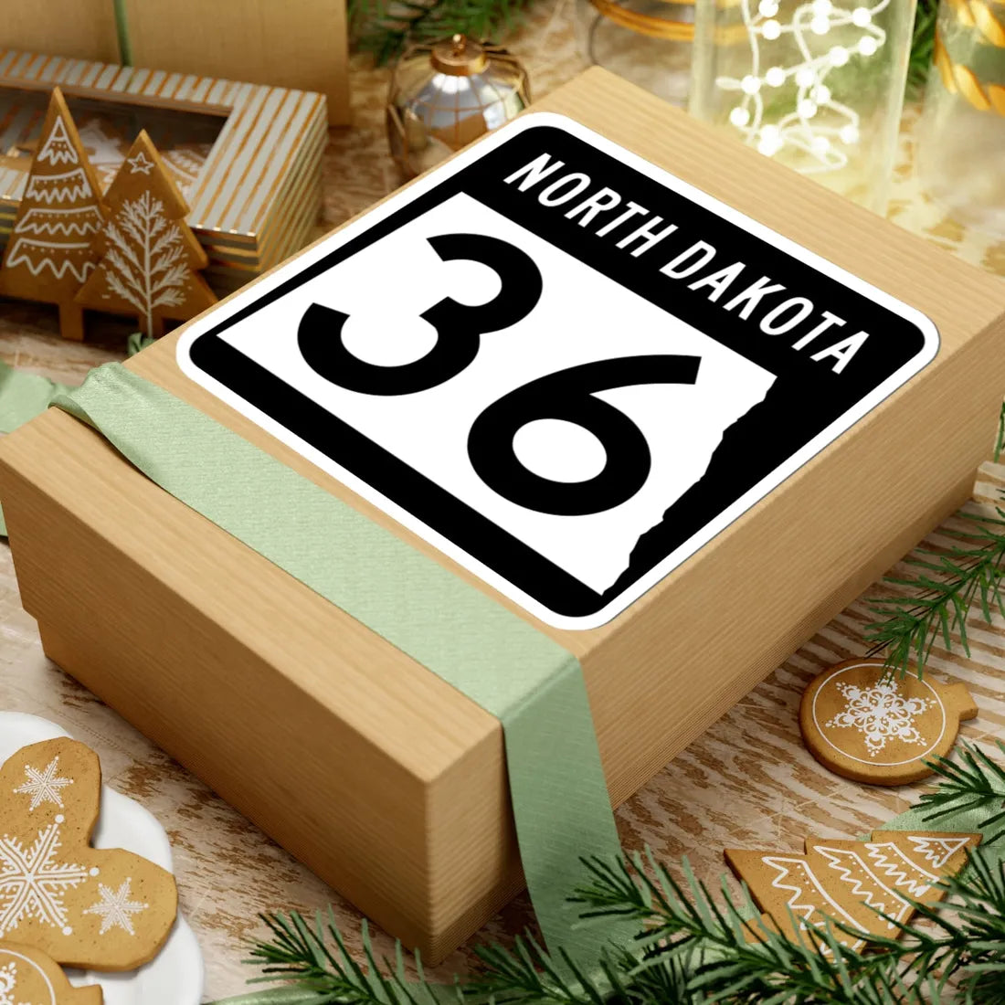 ND-36 2015 (North Dakota) (Road Sign) STICKER Vinyl Kiss-Cut Decal - The Sticker Space