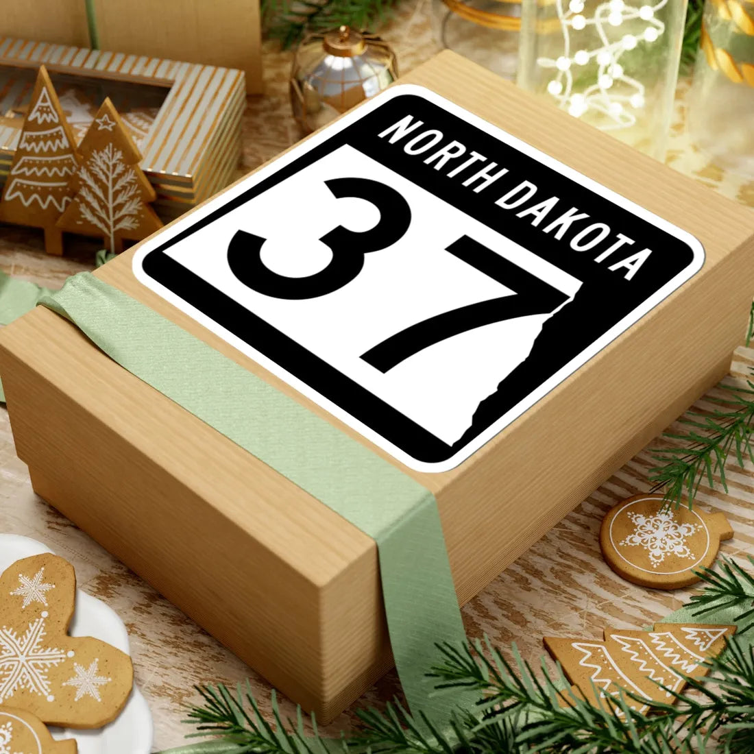 ND-37 2015 (North Dakota) (Road Sign) STICKER Vinyl Kiss-Cut Decal - The Sticker Space