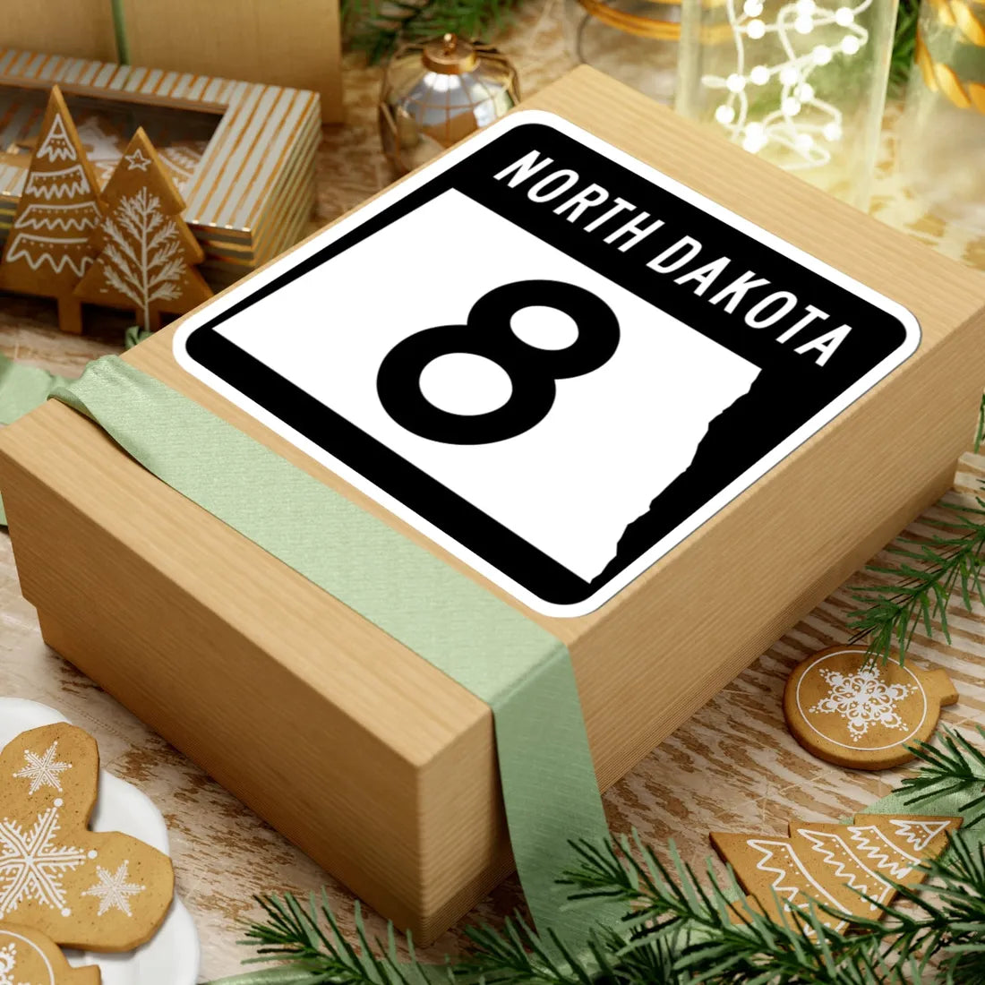 ND-8 2015 (North Dakota) (Road Sign) STICKER Vinyl Kiss-Cut Decal - The Sticker Space