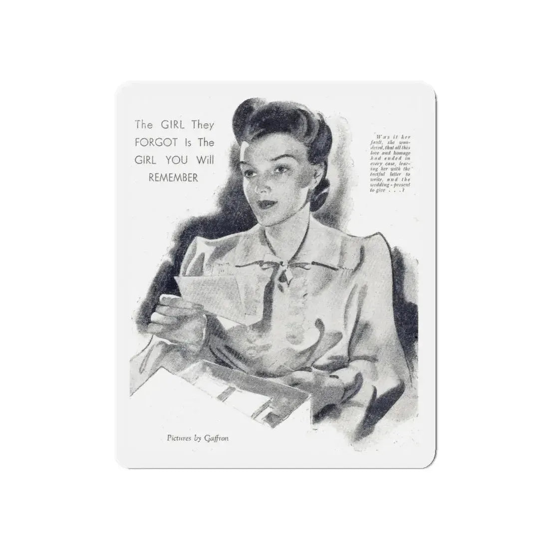 Never a One for Her (2), Woman and Home (British), September 1943 (Magazine Illustration) Refrigerator Magnet - The Sticker Space