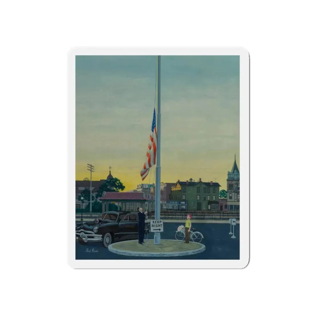 Newsboys Standing at Attention (Magazine Illustration) Refrigerator Magnet - The Sticker Space