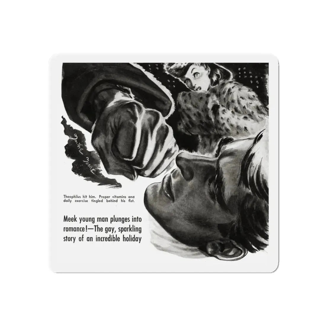 Next Christmas (1), Liberty magazine, December 24, 1938 (Magazine Illustration) Refrigerator Magnet - The Sticker Space