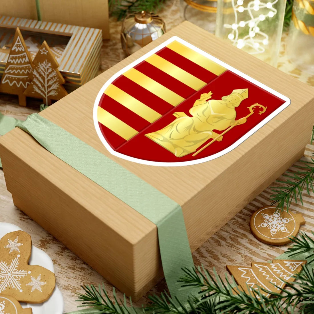 Nieuwerkerken wapen2 (Belgium) (Coat of Arms) STICKER Vinyl Kiss-Cut Decal - The Sticker Space