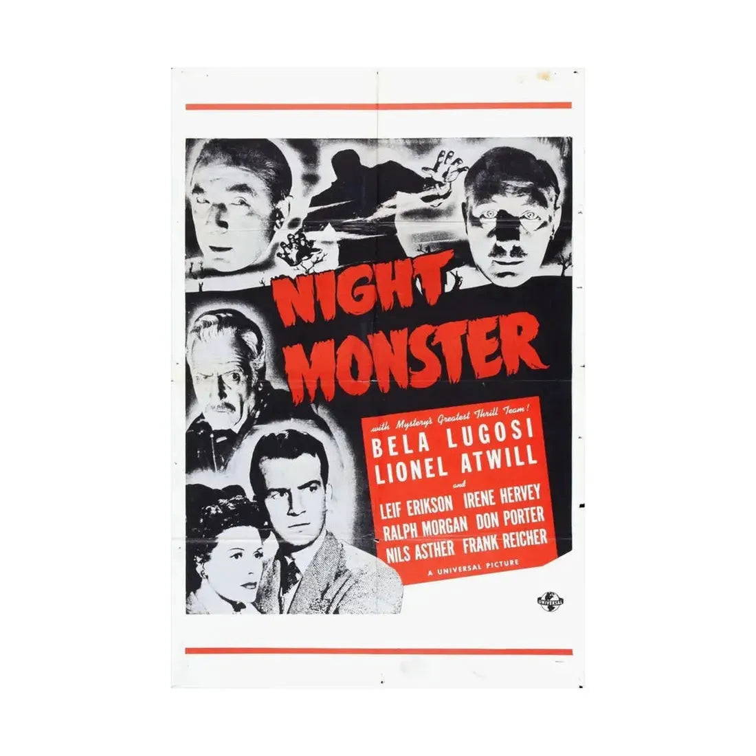 NIGHT MONSTER (3) 1942 - Paper Movie Poster - The Sticker Space