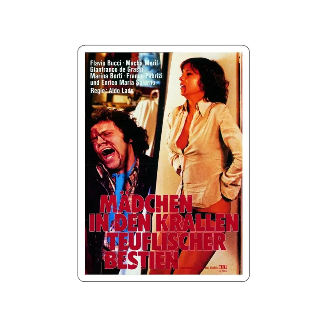 NIGHT TRAIN MURDERS (GERMAN) 1975 Movie Poster STICKER Vinyl Die-Cut Decal - The Sticker Space