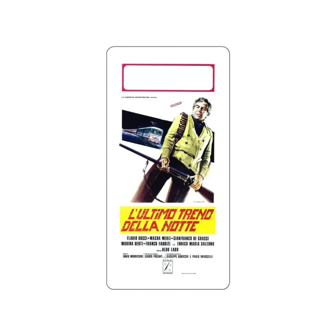 NIGHT TRAIN MURDERS (ITALIAN) 1975 Movie Poster STICKER Vinyl Die-Cut Decal - The Sticker Space