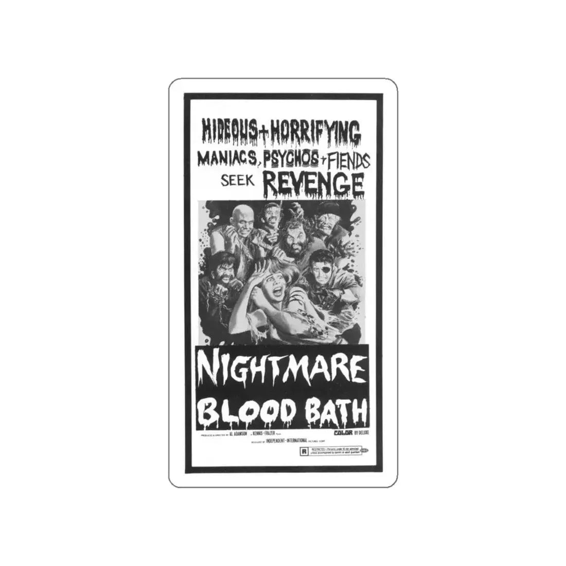 NIGHTMARE BLOOD BATH Movie Poster STICKER Vinyl Die-Cut Decal - The Sticker Space