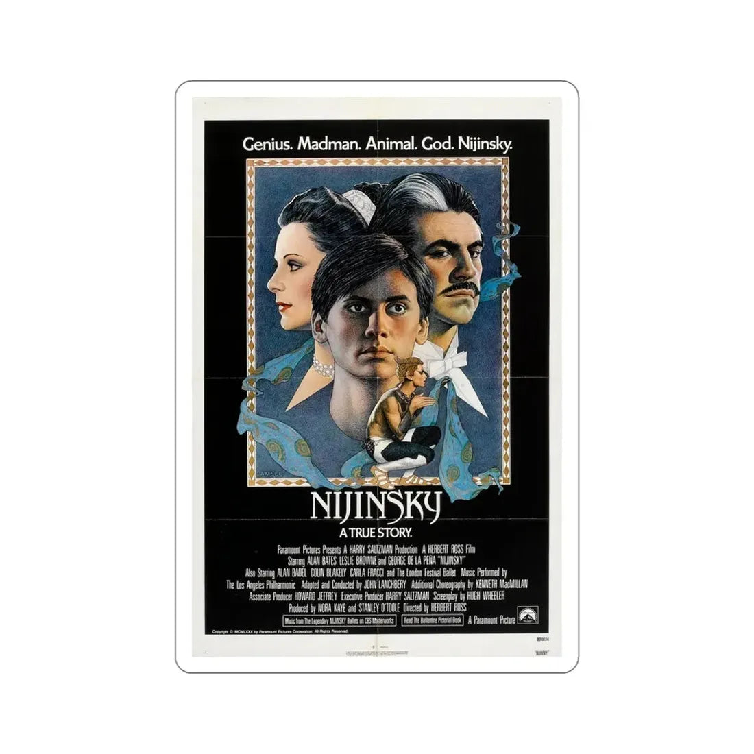 Nijinsky 1980 Movie Poster STICKER Vinyl Die-Cut Decal - The Sticker Space