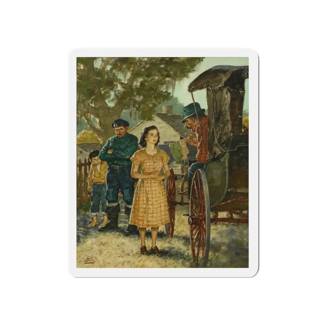 Nina's Decision, American Weekly illustration, October, 1949 (Magazine Illustration) Refrigerator Magnet - The Sticker Space