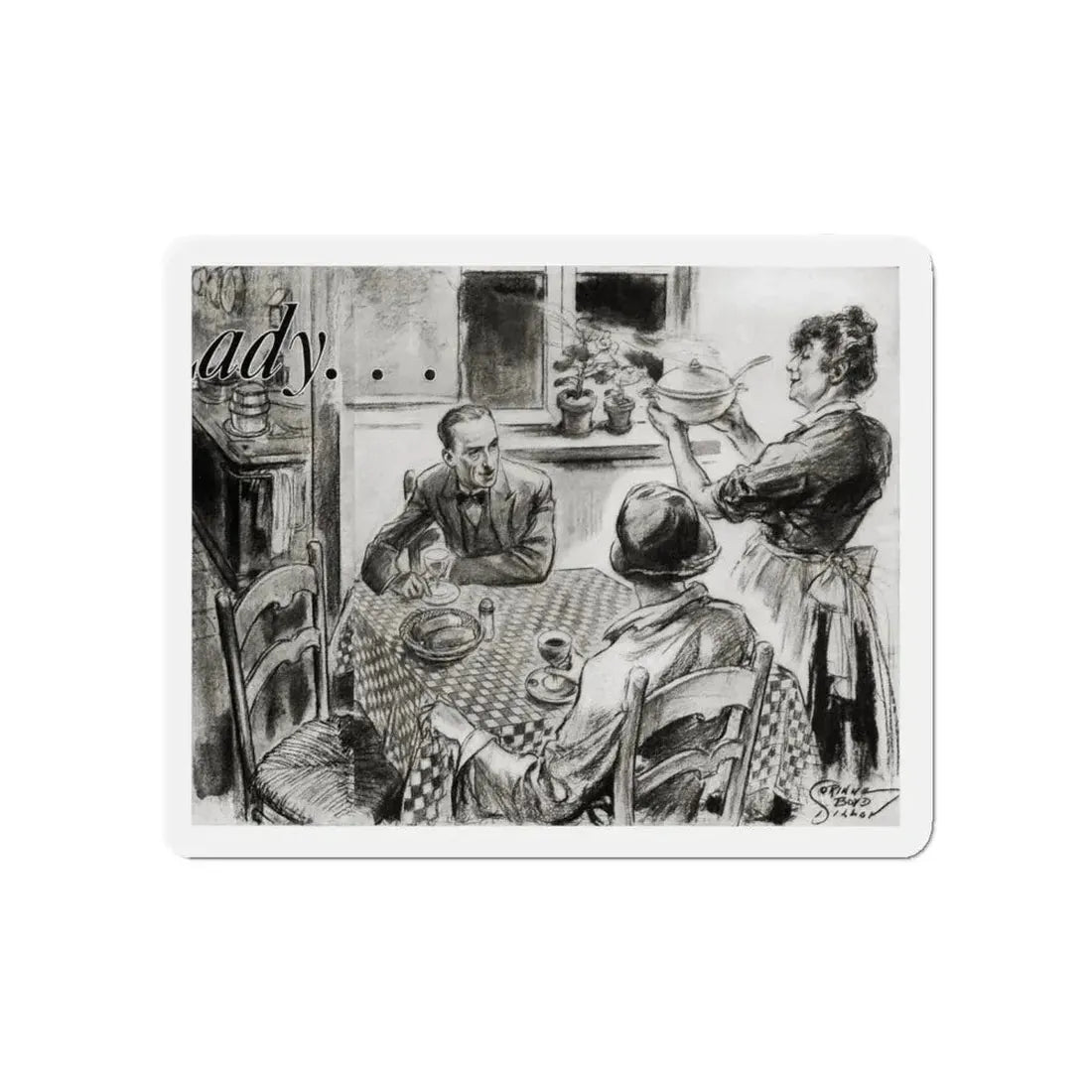 Nini Was a Lady, Cosmopolitan, January 1934 (Magazine Illustration) Refrigerator Magnet - The Sticker Space