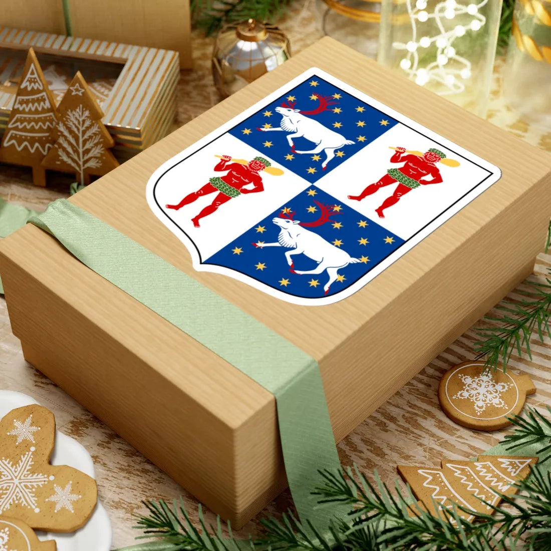 Norrbottens läns vapen (Sweden) (Coat of Arms) STICKER Vinyl Kiss-Cut Decal - The Sticker Space